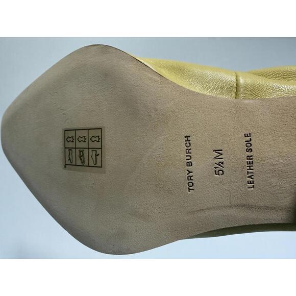 Tory Burch Butter Yellow Twisted Horsebit Pointed Toe Loafers Flats US 5.5 NWB - Picture 5 of 12